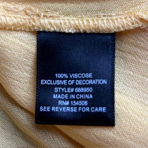 Curations Womens Kaftan Duster Yellow Embroidered Swim Cover Up Boho Gauze NWT - Picture 10 of 10